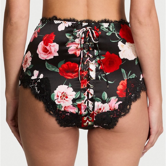 VS Very Sexy Atelier floral Satin Lace-Trim High-Waist Brief Panty - Picture 5 of 10